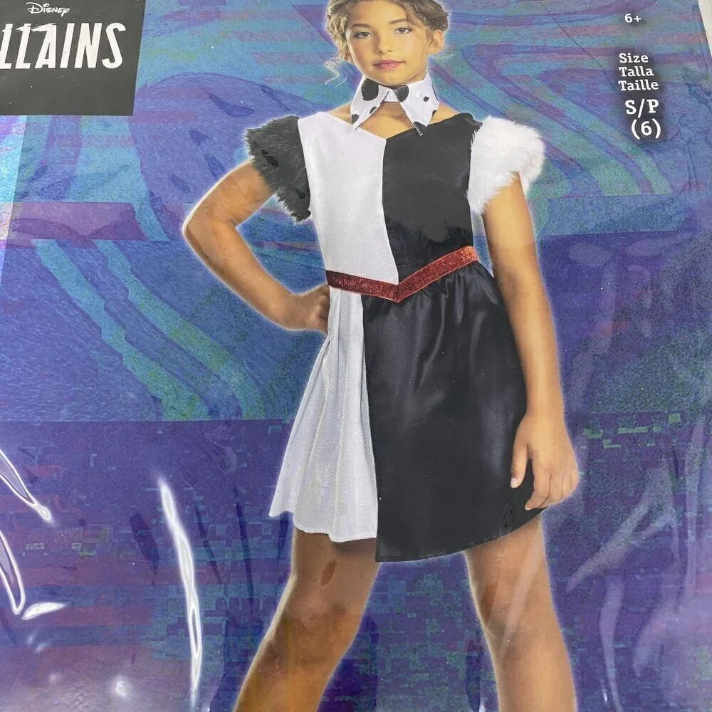 Disguise Kids' Disney 101 Dalmatians Cruella Halloween Costume Dress Various - Picture 6 of 7